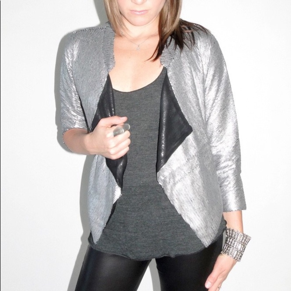 NWT Silver Sequin Jacket